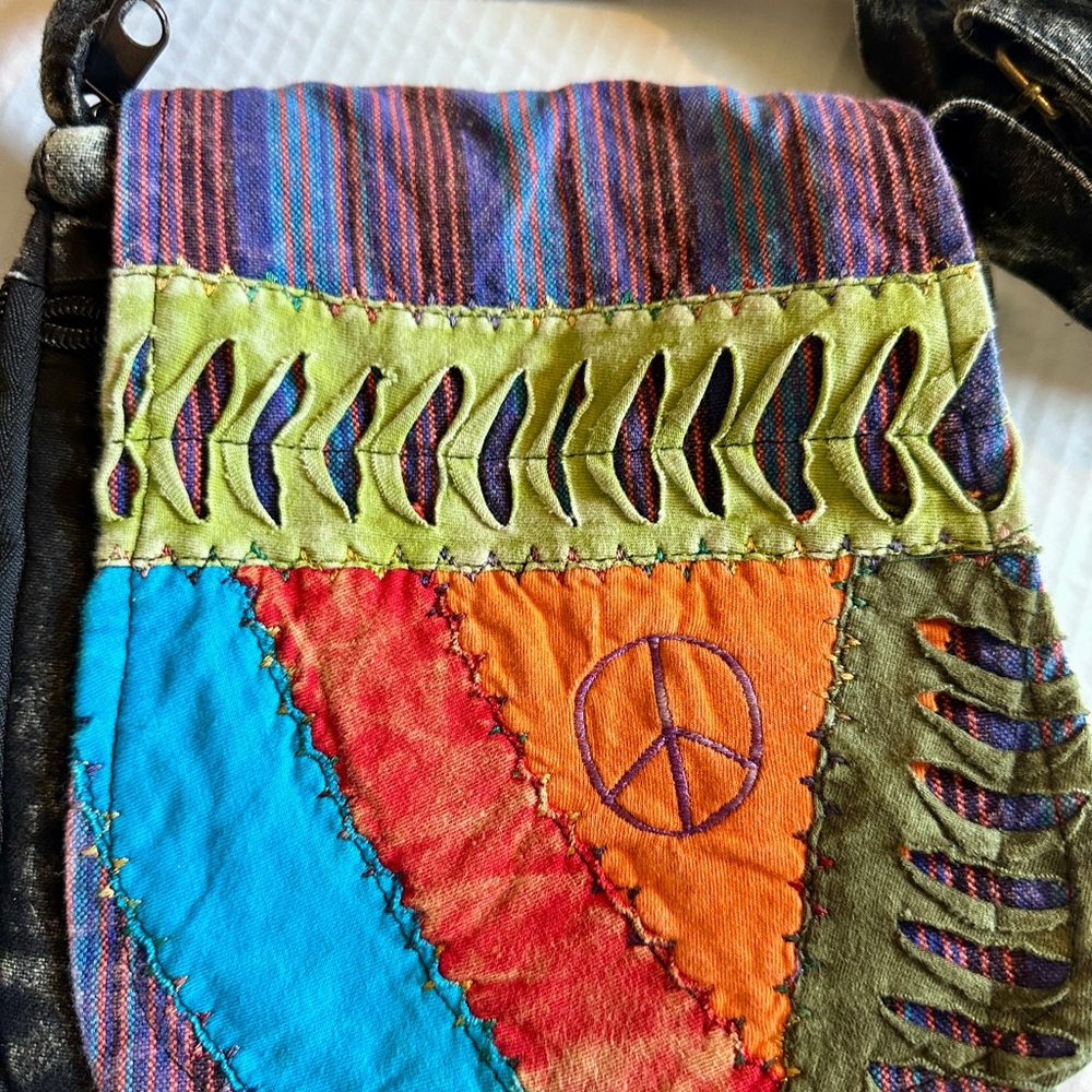 Multicolor Patchwork Small Crossbody Bag - image 3